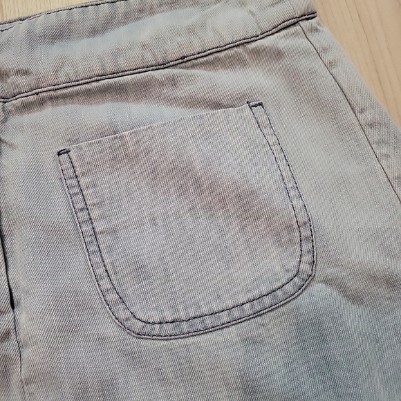 Joules Mini Blue Wash Denim Skirt Front Pockets Size 12 - Picture 3 of 9